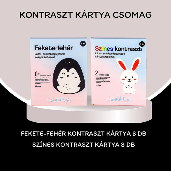 Kontraszt kártya csomag (8db fekete-fehér + 8db színes)